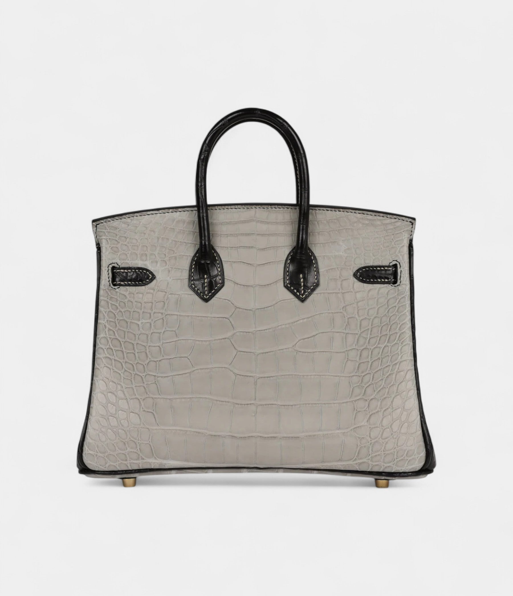 HMSpecial Order Gris Perle and Black Matte Alligator Mississippienis Brushed Gold Hardware