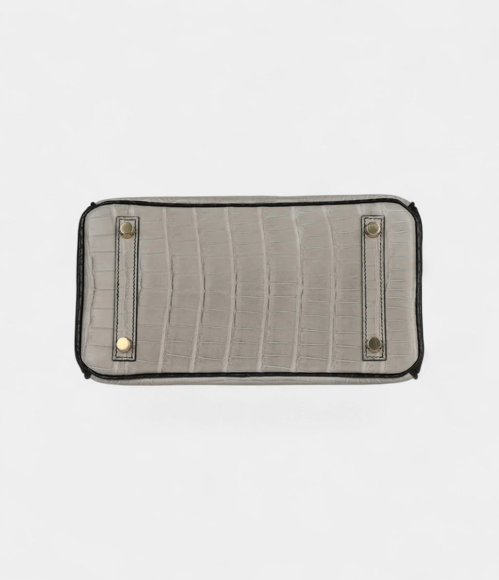 HMSpecial Order Gris Perle and Black Matte Alligator Mississippienis Brushed Gold Hardware