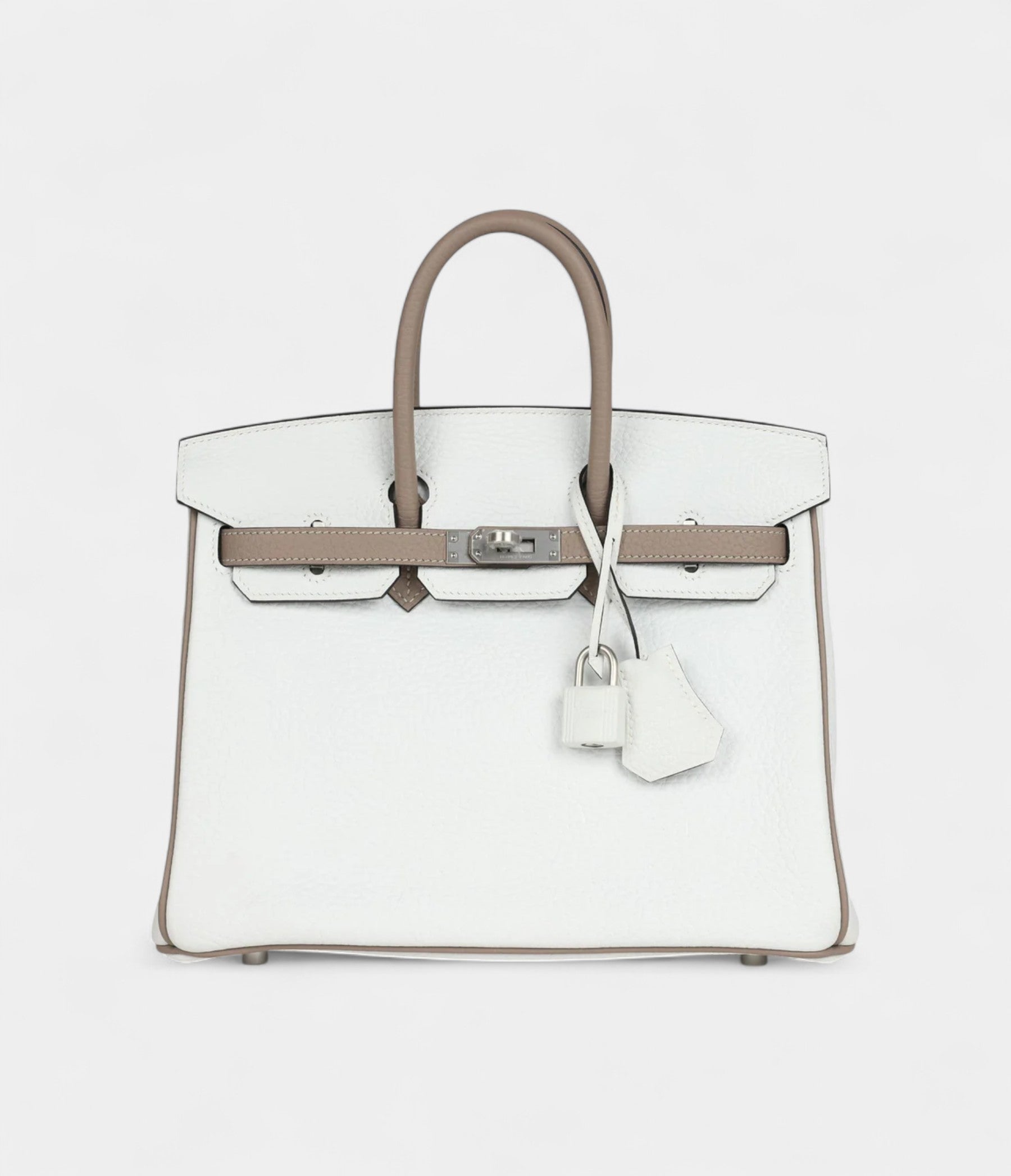 HMSpecial Order White and Etoupe Clemence Brushed Palladium Hardware
