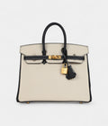 HM BK 25 Craie and Black Togo Brushed Gold Hardware