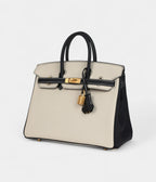 HM BK 25 Craie and Black Togo Brushed Gold Hardware