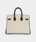 HM BK 25 Craie and Black Togo Brushed Gold Hardware