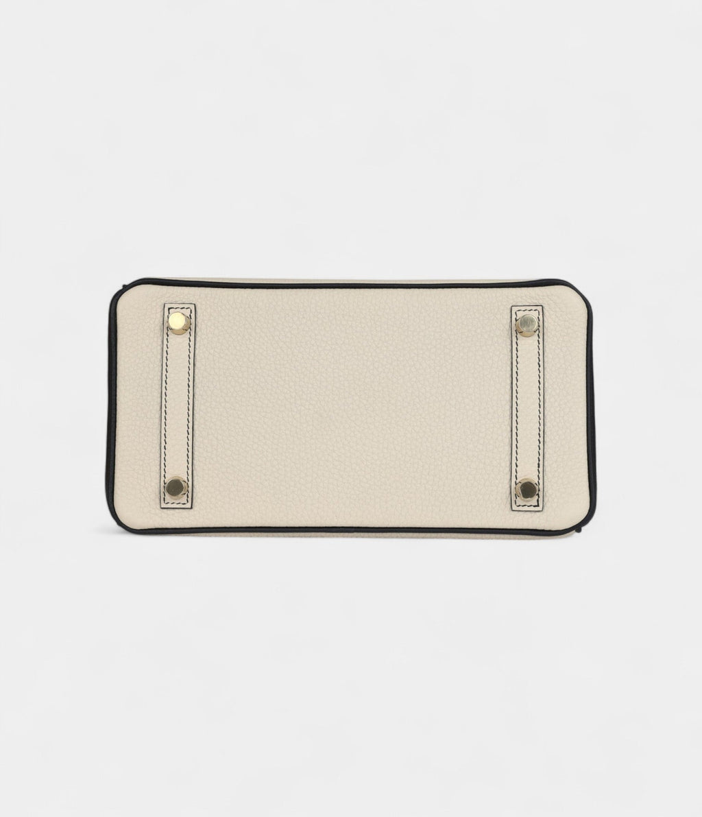 HM BK 25 Craie and Black Togo Brushed Gold Hardware