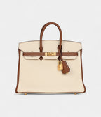 HM BK 25 Nata and Gold Clemence Brushed Gold Hardware
