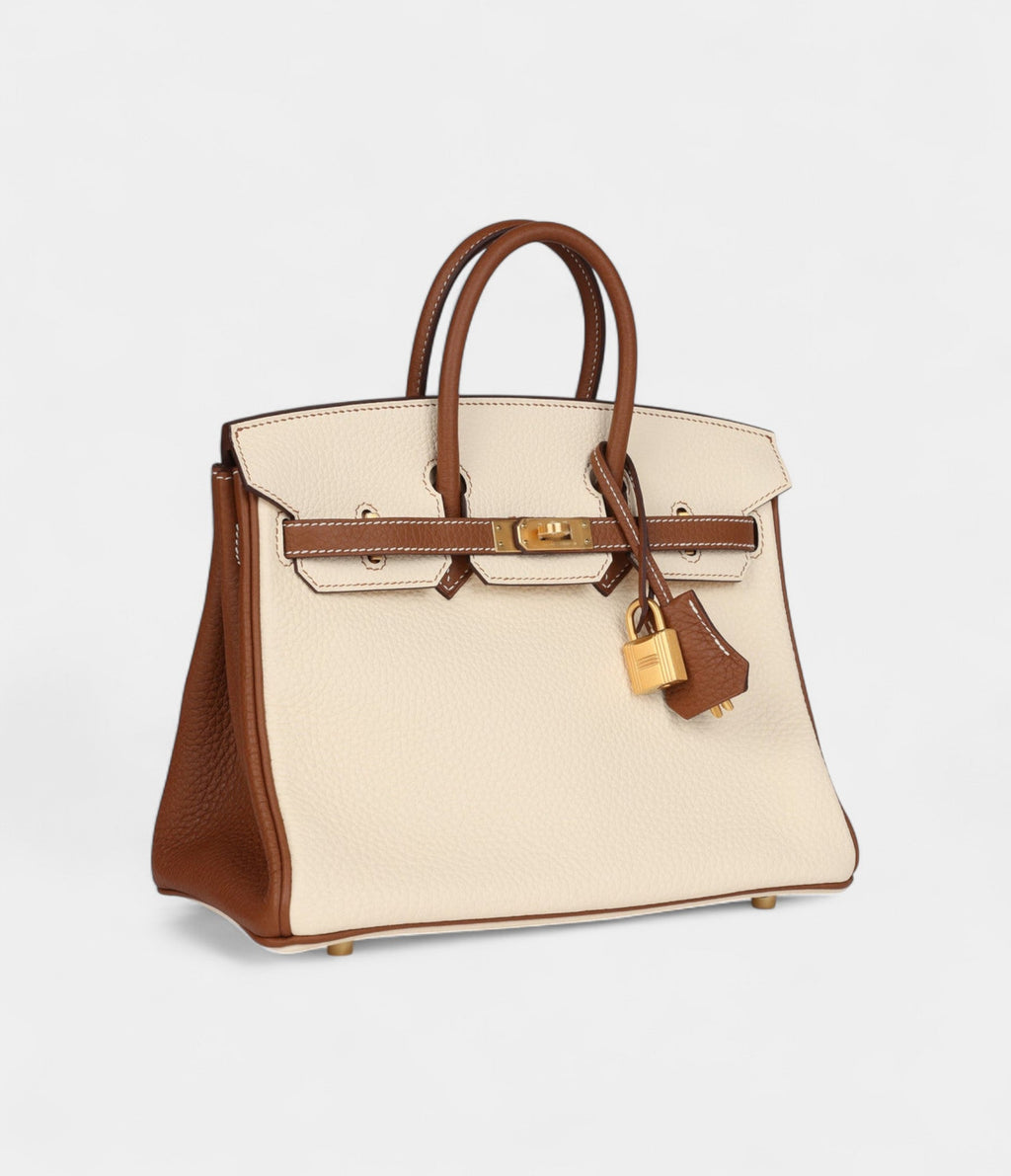 HM BK 25 Nata and Gold Clemence Brushed Gold Hardware