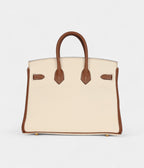 HM BK 25 Nata and Gold Clemence Brushed Gold Hardware