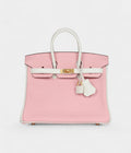 HM BK 25 Rose Sakura and White Clemence Brushed Gold Hardware