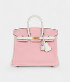 HM BK 25 Rose Sakura and White Clemence Brushed Gold Hardware