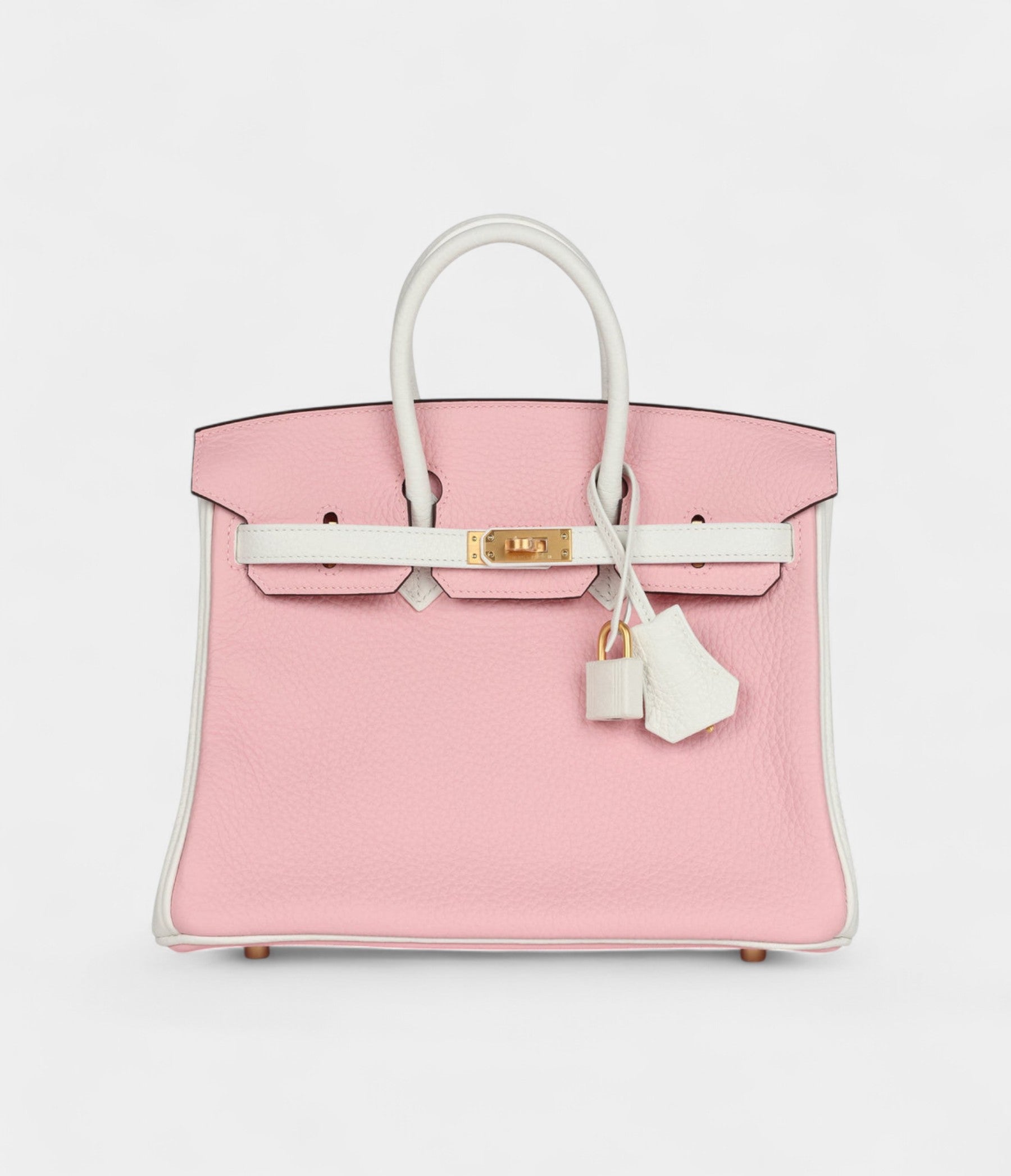HM BK 25 Rose Sakura and White Clemence Brushed Gold Hardware