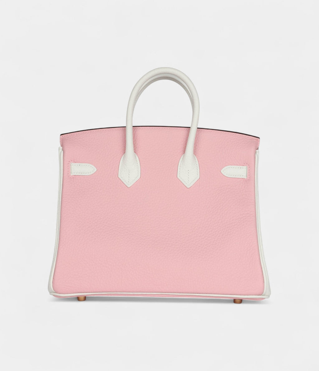 HM BK 25 Rose Sakura and White Clemence Brushed Gold Hardware