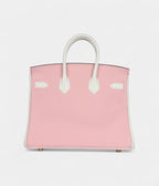 HM BK 25 Rose Sakura and White Clemence Brushed Gold Hardware