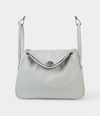 HMVerso Lindy 26 in Gris Pale Swift Leather With Palladium Hardware