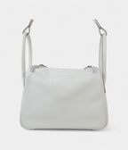 HMVerso Lindy 26 in Gris Pale Swift Leather With Palladium Hardware