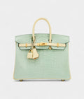 HMVert-D'eau and Vanille Matte Alligator BK 25 Brushed Gold Hardware