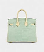 HMVert-D'eau and Vanille Matte Alligator BK 25 Brushed Gold Hardware
