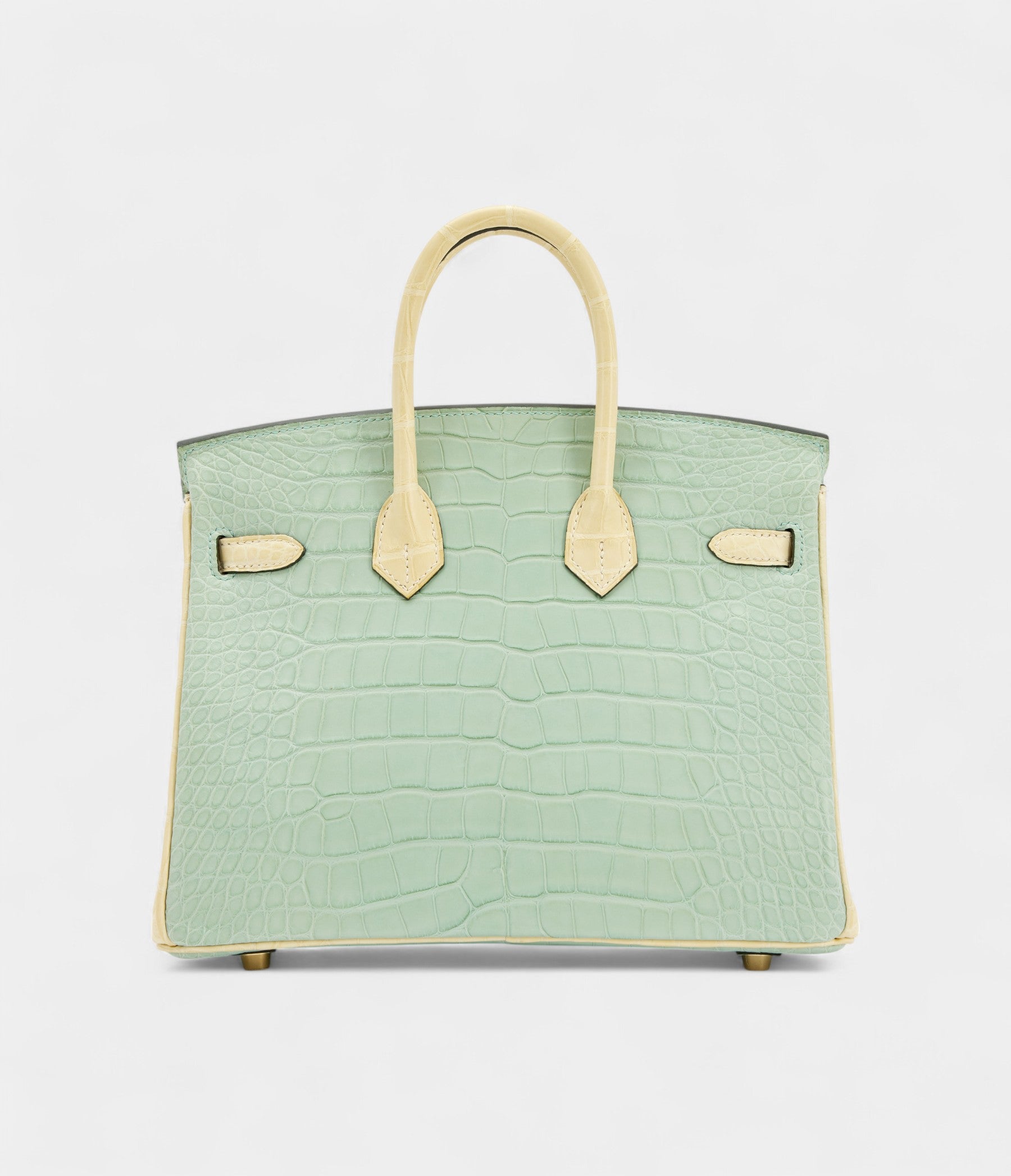 HMVert-D'eau and Vanille Matte Alligator BK 25 Brushed Gold Hardware