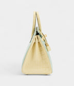 HMVert-D'eau and Vanille Matte Alligator BK 25 Brushed Gold Hardware