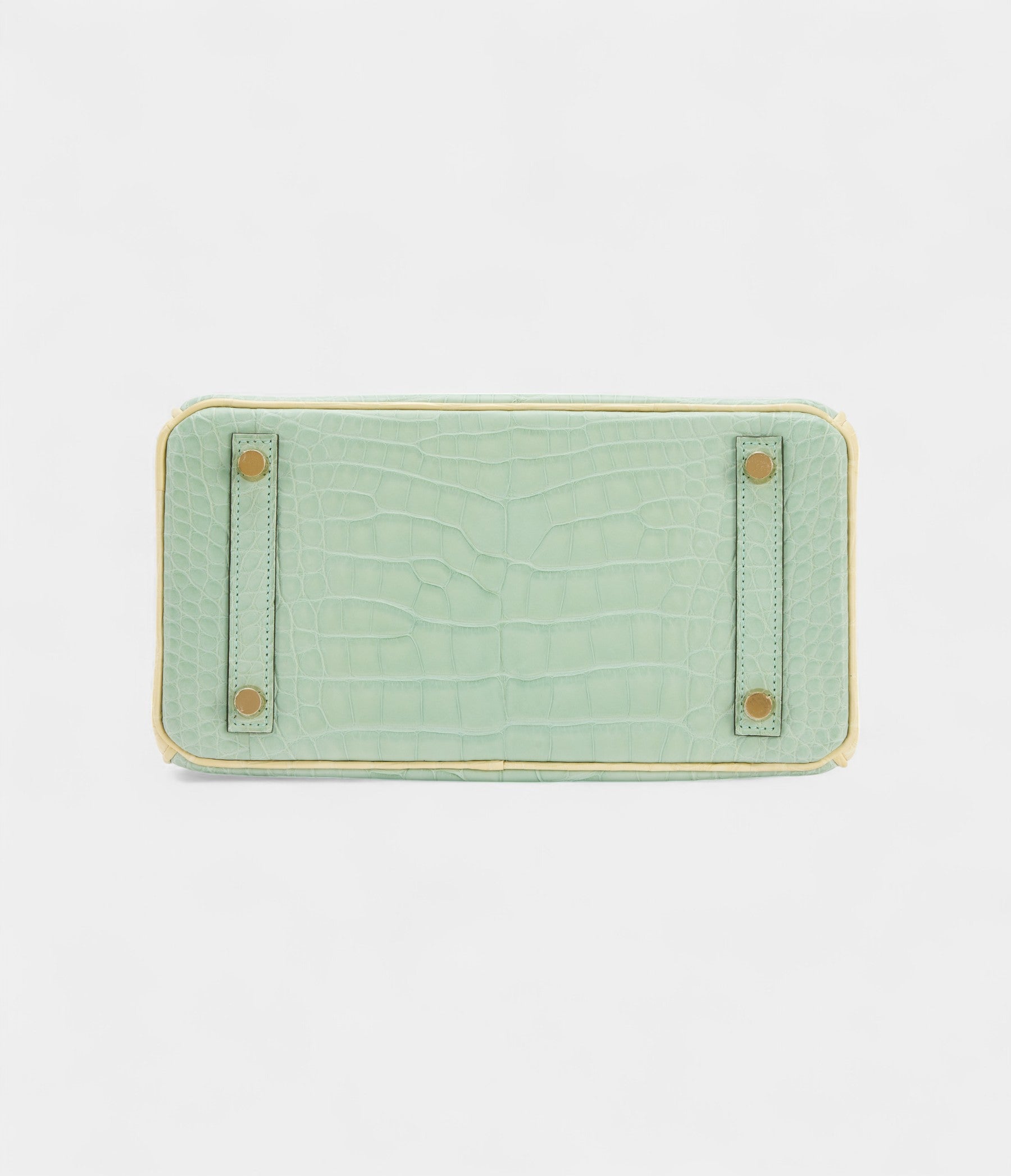 HMVert-D'eau and Vanille Matte Alligator BK 25 Brushed Gold Hardware
