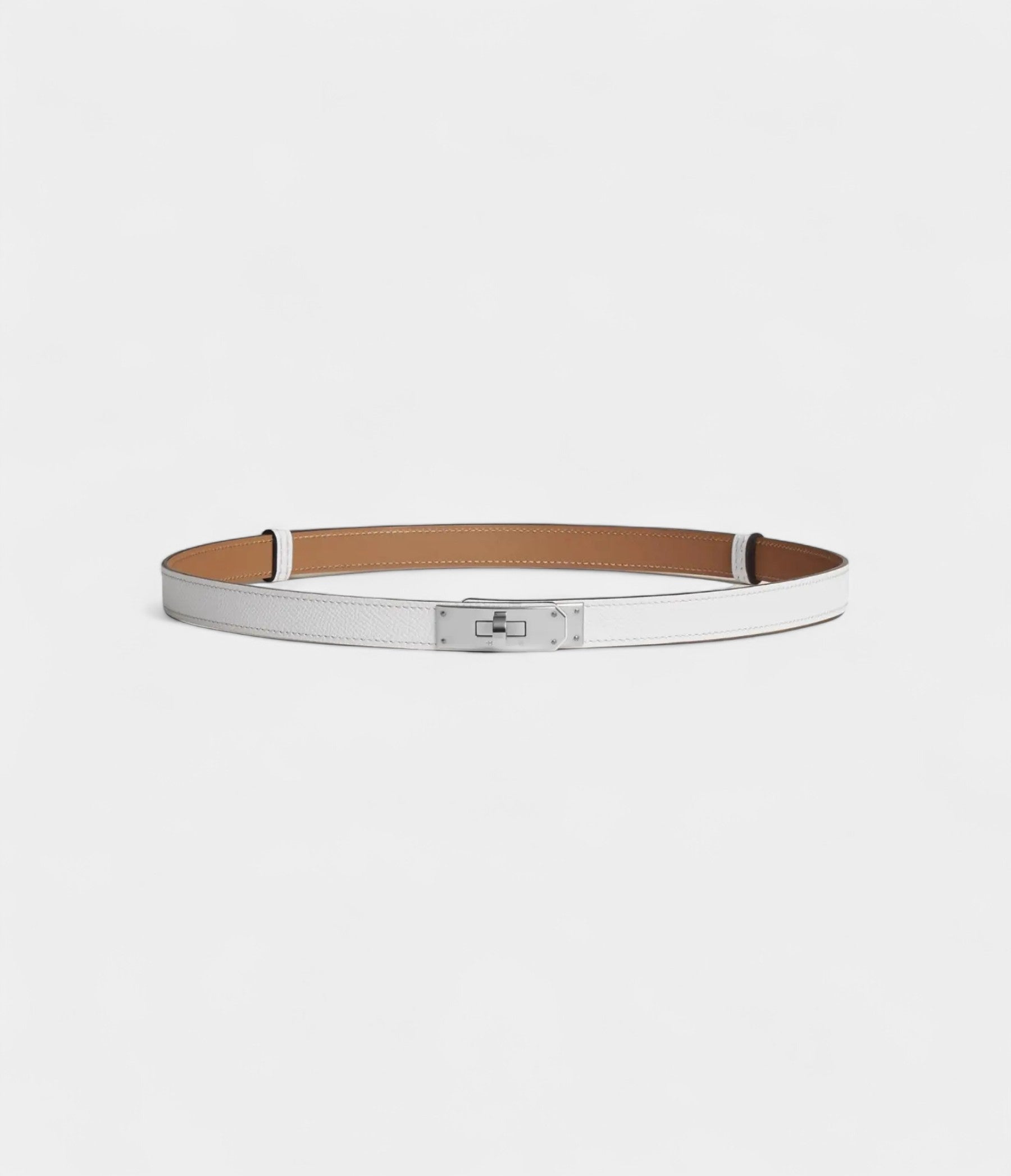 Hermes White Kelly Leather Belt