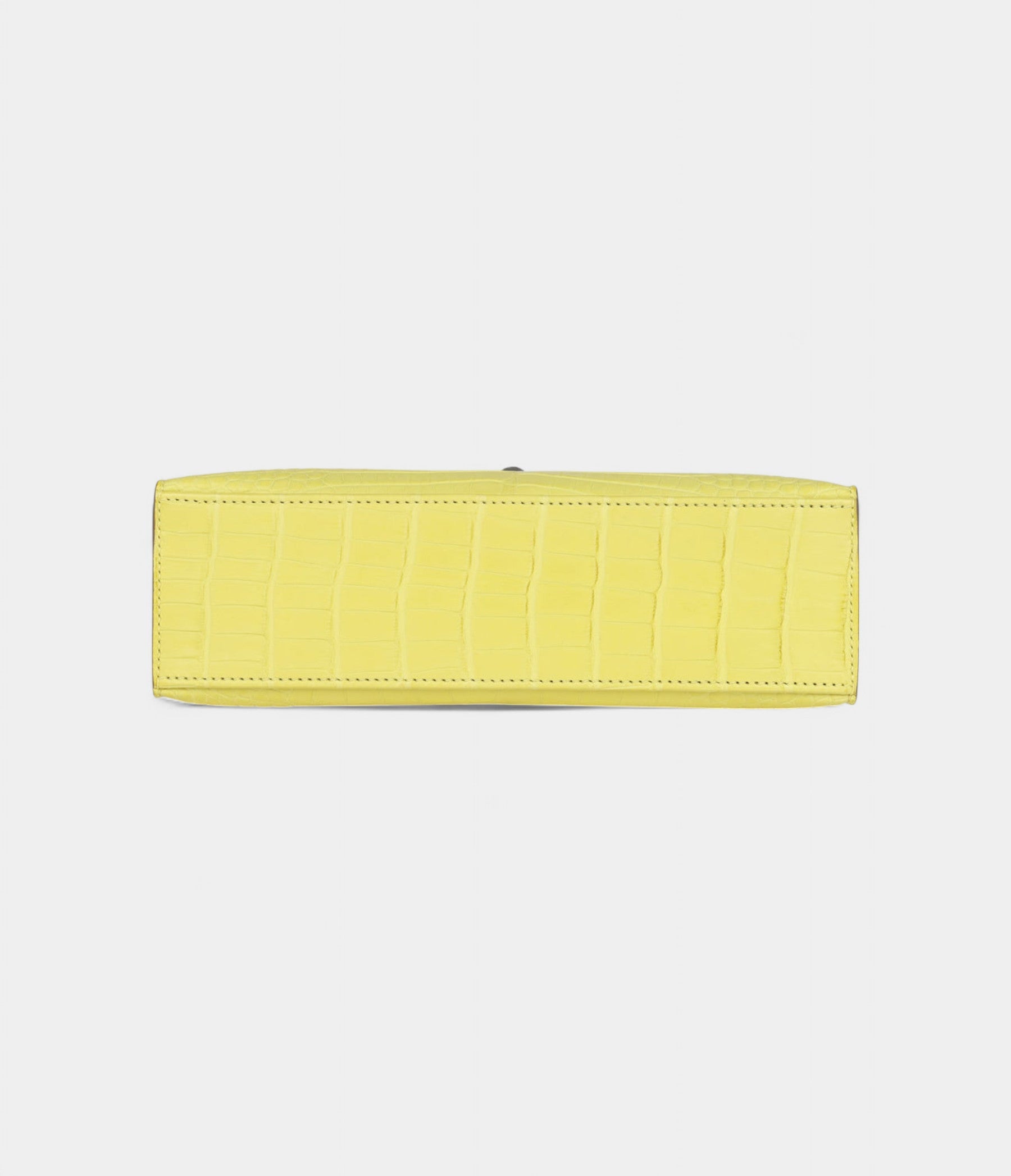 HMKelly Pochette Lime Matte Alligator Palladium Hardware