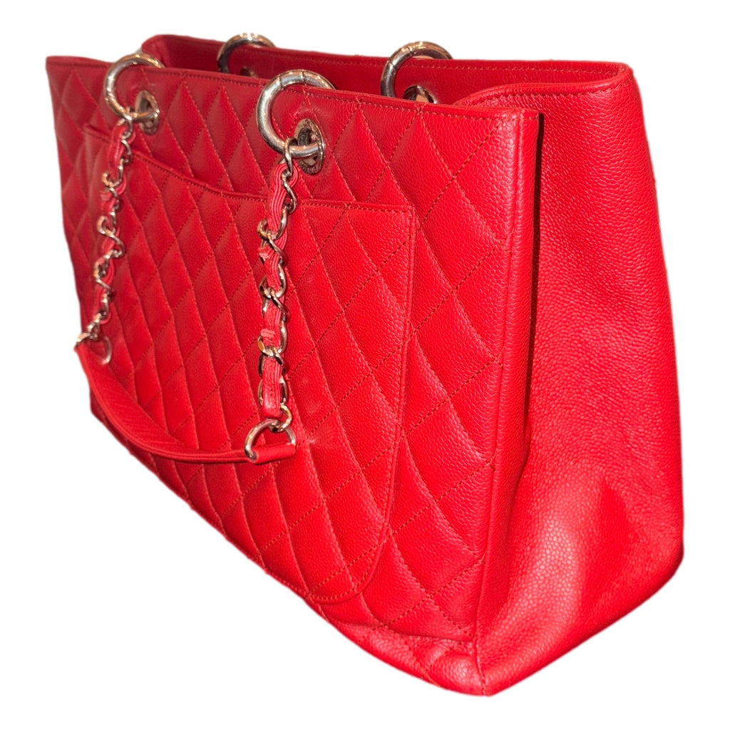 CHNL -  Grand Shopping Tote Quilted Caviar Leather XL Red (GST)