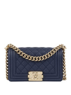 CHNL -  Small Navy Boy Bag GHW.