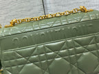MEDIUM CARO BAG 25 GREEN MACROCANNAGE CALFSKIN