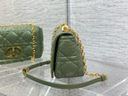 MEDIUM CARO BAG 25 GREEN MACROCANNAGE CALFSKIN