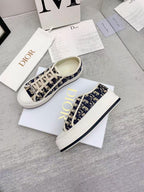 WALKN 45 BEIGE BLUE OBLIQUE EMBROI-DERY CANVAS