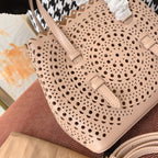 Alaia Mina 16 Bag Beige Vienne Wave Calfskin