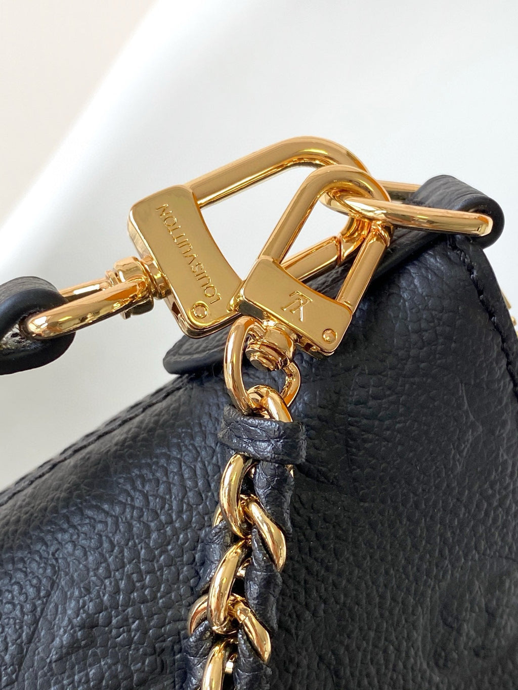 LV Boulogne GM Black Monogram Empreinte Grained Calfskin