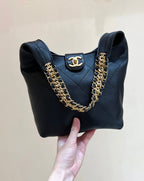 CC 25P Hippie Hobo Bag in Black Lambskin