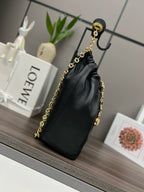 Loew Squeeze Hobo Bag 24cm Black Lambskin Ghw