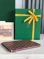 Goyard Burgurdy Goyardine Senat PM Cosmetic Bag