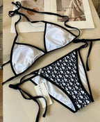 CD Oblique Bikini Navy Blue Polyamide