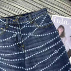 CC Jeans Printed Faded Denim Blue and White