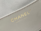 CC 25 HANDBAG IN GRAY 40 SUEDE CALFSKIN GOLD HARDWARE