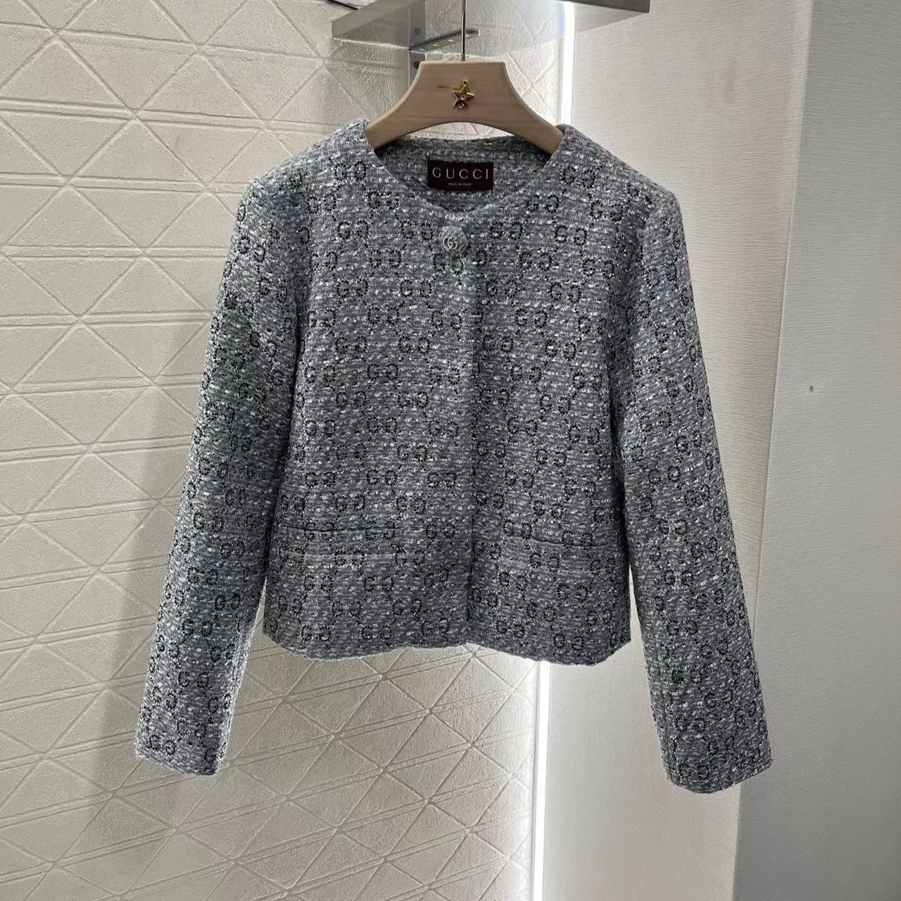 GG Coat Grey Tweed Coat