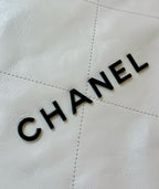 CC HOBO BAG 37 WHITE CC BLACK LAMBSKIN GOLD HARDWARE