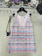 CC V-Shift Dress Multicolor Tweed