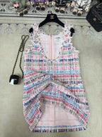 CC V-Shift Dress Multicolor Tweed