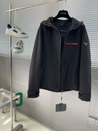 PRADA BLACK HOODED JACKET 652413