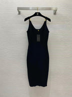VERSACE RIBBER STRETCH BLACK KNIT DRESSSZ