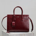 SAC DE JOUR BABY 26 BURGUNDY RED CALFSKIN SILVER HARDWARE