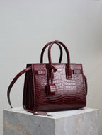 SAC DE JOUR BABY 26 BURGUNDY RED CALFSKIN SILVER HARDWARE
