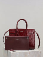 SAC DE JOUR BABY 26 BURGUNDY RED CALFSKIN SILVER HARDWARE