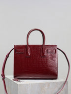 SAC DE JOUR BABY 26 BURGUNDY RED CALFSKIN SILVER HARDWARE
