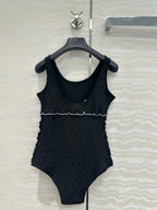 Coco Double C Jacquard Logo Classic One-piece Swimsuit