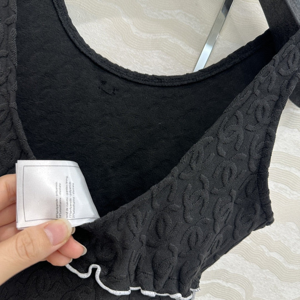 Coco Double C Jacquard Logo Classic One-piece Swimsuit