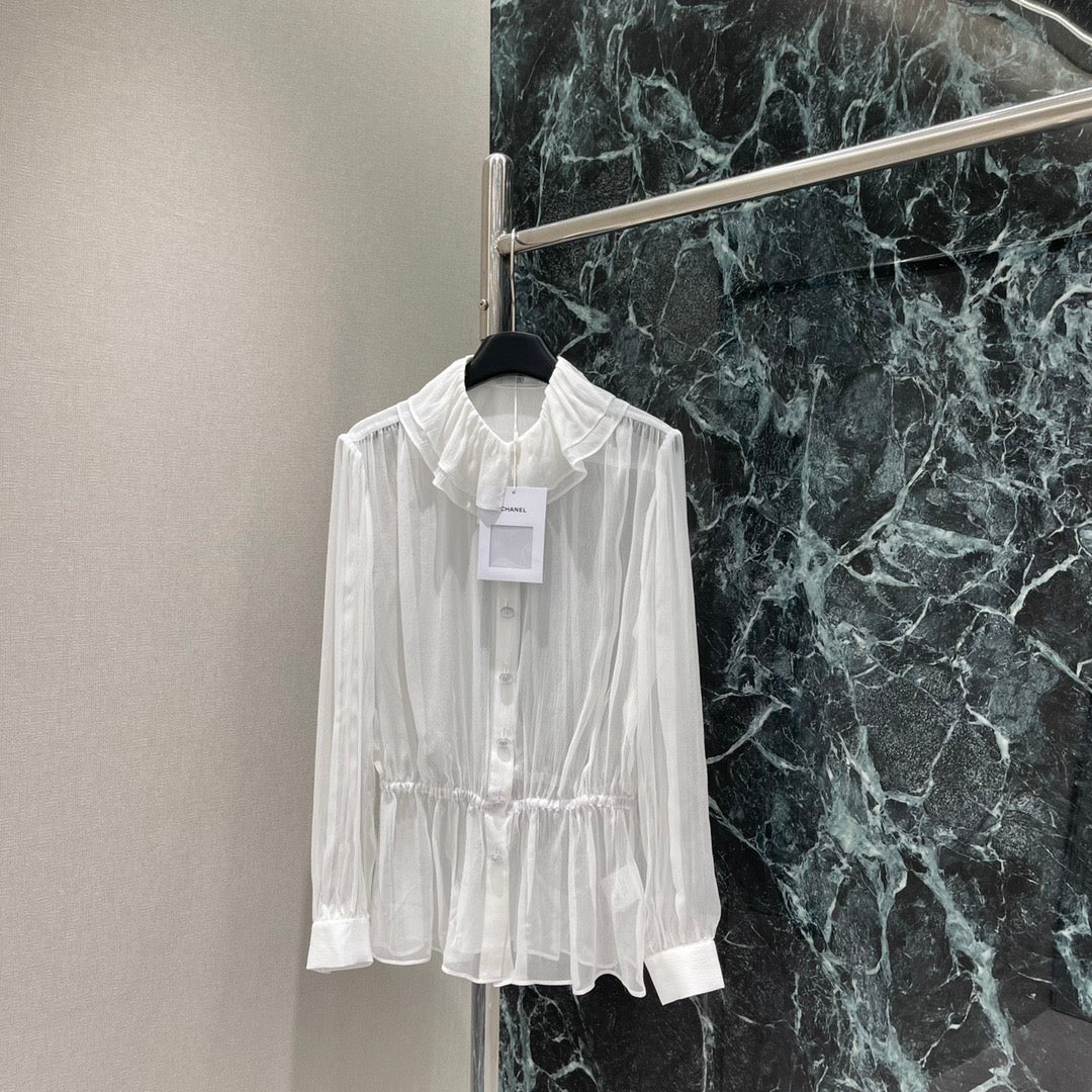 CC READY-TO-WEAR – WHITE SHEER ORGANZA BLO